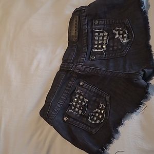Affliction studded Jean shorts